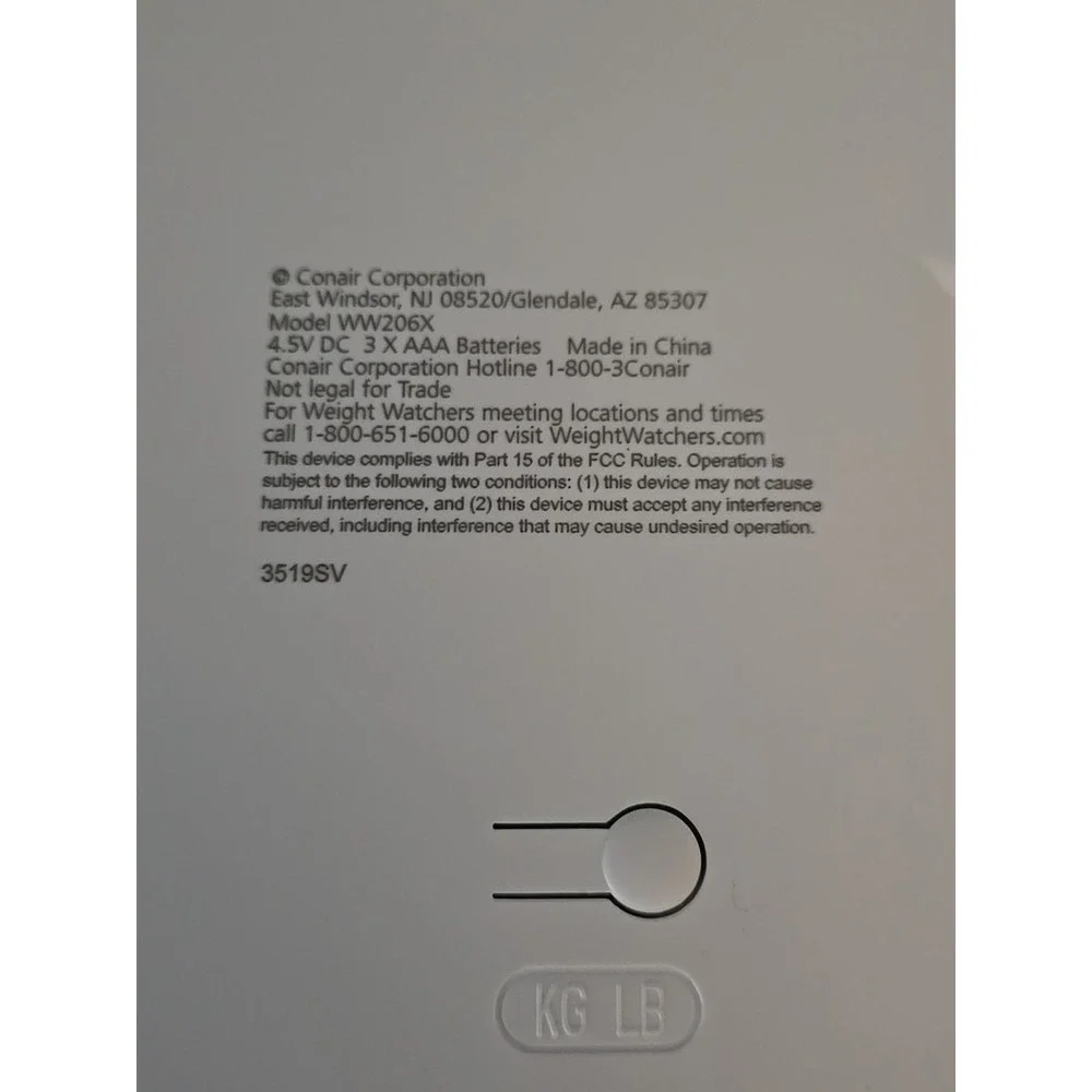 Weight Watchers Digital Glass Scale Weight Tracker‎ b Conair WW206X 400lb Max